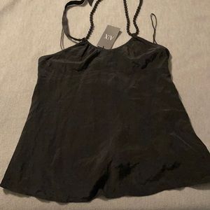 New Black Silk Halter top